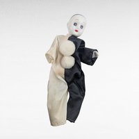 Vintage Porcelain Clown Dolls, Set of 3, Small Harlequin Dolls, Pierrot Clown, Sad Clown, Collectible Dolls, Circus Decor