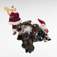 Vintage Santa Claus Figures, Set of 3, Christmas Decor, Hallmark Santa, Shelf Sitter, Collectible Santa, Holiday Decor