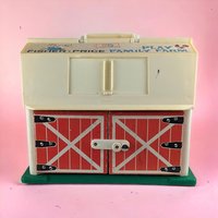 Vintage 1967 Fisher Price Play Family Farm Barn, Little People Barn, Toy Barn, Collectible Toy