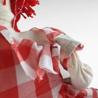 Handmade Rag Doll, 39" Rag Doll, Red Checkered Dress,  Collectible Doll,  Vintage Doll,  Large Rag Doll