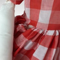 Handmade Rag Doll, 39" Rag Doll, Red Checkered Dress,  Collectible Doll,  Vintage Doll,  Large Rag Doll