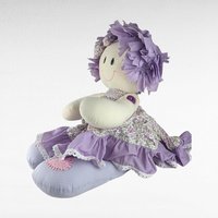 Vintage Handmade 19" Doll | Purple Floral Dress | Collectible Doll | Gift for Doll Lovers