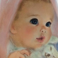 Vintage 1960s Northern Tissue Baby Framed Print | Baby with Pink Blanket | Nursery Decor | Retro Wall Art