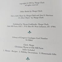 Signed Christmas Thyme at Oak Hill Farm, Marge Clark, 1994 Hardcover Book, Holiday Decor & Crafts,  Gift for Collectors