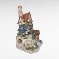 1994 David Winter Quindene Manor, Signed Cottage, Collectible Figurine, English Village, Gift for Collectors
