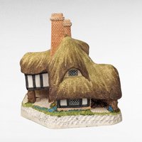 1991 David Winter Moonlight Haven Cottage, Collectible English Village, Thatched Roof Cottage, Gift for Collectors
