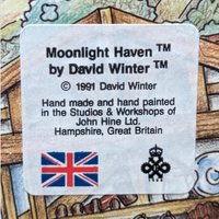 1991 David Winter Moonlight Haven Cottage, Collectible English Village, Thatched Roof Cottage, Gift for Collectors
