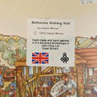 1993 David Winter Cottages September Birthday Cottage | Sapphire Wishing Well | Vintage English Village Collectible Figurine with COA