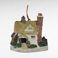 Pair of Vintage David Winter Cottage Ornaments: Buttercup Cottage and Flower Shop (1995)