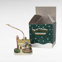 Pair of Vintage David Winter Cottage Ornaments: Buttercup Cottage and Flower Shop (1995)