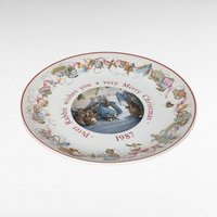 1987 Wedgwood Peter Rabbit Christmas Plate, Collectible Plate, Beatrix Potter, Holiday Decor