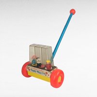 Vintage 1969 Fisher Price Happy Hoppers Push Toy - Classic Toddler Walking Toy - Collectible Mid Century Modern Toy