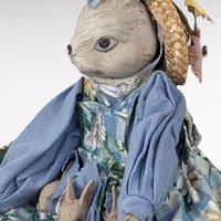 Vintage Mother Rabbit with Baby Bunnies Figurine | Ceramic and Cloth Rabbit Family | Easter Decor | Spring Decor | Nursery Decor