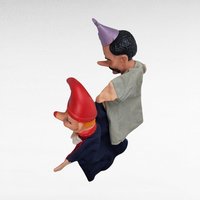 Pair of Vintage Rubber Head Hand Puppets | Wizard & Clown Puppets | Kids Toys | Collectible Puppets | Pretend Play