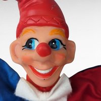 Pair of Vintage Rubber Head Hand Puppets | Wizard & Clown Puppets | Kids Toys | Collectible Puppets | Pretend Play