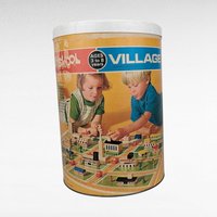 Vintage 1971 Playskool Village Wood Block Set | 91 Piece Set | Classic Wooden Blocks | Educational Toy | Collectible Playskool