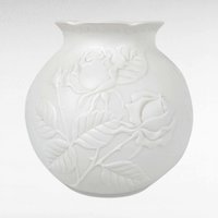 Vintage Kaiser White Bisque Vase with Embossed Roses, 1980s Porcelain Flower Vase, Home Decor, Wedding Gift, 5.5 inches