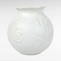 Vintage Kaiser White Bisque Vase with Embossed Roses, 1980s Porcelain Flower Vase, Home Decor, Wedding Gift, 5.5 inches
