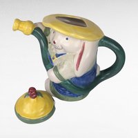 Treasure Craft Bunny with Hose Teapot, Handcrafted, Chip on Hat