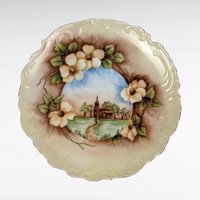 Susan Johnson Plates, Set of 4, Hand Painted, Vintage 1971, Floral, Fruit, Landscape, Wall Decor, Collectible Plates