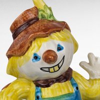 Vintage Ceramic Scarecrow Bank, Hand Painted, Fall Decor, Country Decor, Whimsical Gift