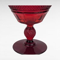 Set of 6 Vintage Viking Glass Mt. Vernon Pineapple Stem Ruby Red Sherbet Glasses | Elegant Glassware | Dessert Glasses | Collectible Glass