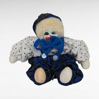 Vintage Clown Doll with Plaid and Polka Dots | Collectible Clown Doll | Whimsical Doll | Toy Collector | 8-inch Doll