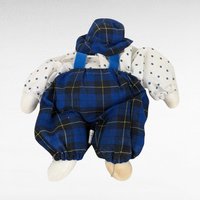 Vintage Clown Doll with Plaid and Polka Dots | Collectible Clown Doll | Whimsical Doll | Toy Collector | 8-inch Doll
