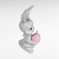 Vintage Ceramic Winking Bunny Trinket Box | Easter Decor | Retro Bunny Figurine | Signed Barbara | Unique Gift for Collectors