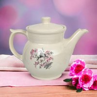 Vintage Drip-O-Lator Coffee Pot | Cream Ceramic with Pink Flowers | Retro Vase | Planter | Unique Home Decor