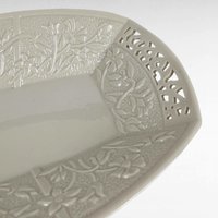 Lenox Jasmine Serving Tray | Large Oblong Platter | Cream Ceramic with Reticulated Design | Vintage Servingware | Home Decor