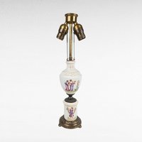 Antique Italian Ceramic Lamp | Double Light | Neoclassical Decor | Urn-Shaped Lamp Base