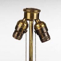 Antique Italian Ceramic Lamp | Double Light | Neoclassical Decor | Urn-Shaped Lamp Base