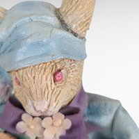 Silvestri Bunny Figurines | Pair of Paper Mache Bunnies | Vintage Easter Decor | Whimsical Rabbit Figures | Collectible Bunnies