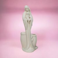 Vintage Haeger Madonna and Child Planter, Religious Art Pottery, Mid-Century Modern Planter, Unique Home Decor, Mother's Day Gift
