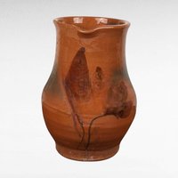 Vintage Handmade Stoneware Pitcher, Rustic Home Decor, Brown Pottery, 7.5 Inches, Country Farmhouse Style
