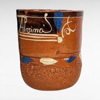 Vintage Handmade Pottery Mug, Rustic Decor, Southwestern Decor, Clay Mug, 4 Inches Tall, Unique Display Piece
