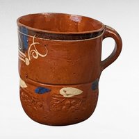 Vintage Handmade Pottery Mug, Rustic Decor, Southwestern Decor, Clay Mug, 4 Inches Tall, Unique Display Piece