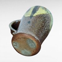 Vintage Handmade Pottery Mug, Studio Pottery, Signed CS, Brown and Green Glaze, Rustic Coffee Mug