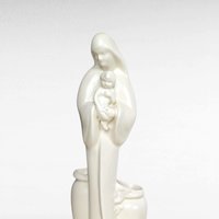 Vintage Haeger Pottery Madonna with Child Planter, White Ceramic Planter, Religious Figurine, Mid-Century Modern Decor