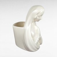 Vintage Haeger Pottery Madonna Planter, White Ceramic Planter, Religious Figurine, Mid-Century Modern Decor