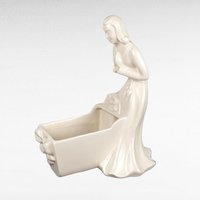 Vintage Royal Haeger Woman and Cradle Planter, White Ceramic Planter, Art Deco Planter, Mid-Century Modern Decor