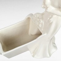 Vintage Royal Haeger Woman and Cradle Planter, White Ceramic Planter, Art Deco Planter, Mid-Century Modern Decor