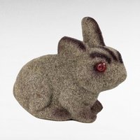 Vintage Brown Flocked Rabbit Bank, Bunny Coin Bank, Retro Animal Bank, Kids Savings, Nostalgic Gift, Collectible Bank