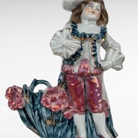 Vintage Boy with Flowers Planter Vase, Ceramic Planter, Figurative Planter, Boy Figurine, Home Decor, Unique Gift, Flower Pot