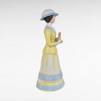 1980 Avon Mrs. Albee Award Figurine, Vintage Avon Collectible, Woman in Yellow Dress, Sales Achievement Award, Ceramic Figurine