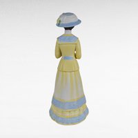 1980 Avon Mrs. Albee Award Figurine, Vintage Avon Collectible, Woman in Yellow Dress, Sales Achievement Award, Ceramic Figurine