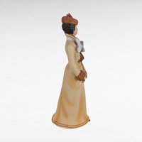 1981 Avon Mrs. Albee Award Figurine, Vintage Avon Collectible, Woman in Orange Dress, Sales Achievement Award, Ceramic Figurine