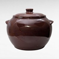 Vintage Watt Pottery Bean Pot 76 with Lid, 6.5" Tall, Brown Crock, Kitchen Decor, Farmhouse Style, Collectible Stoneware