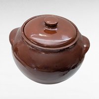 Vintage Watt Pottery Bean Pot 76 with Lid, 6.5" Tall, Brown Crock, Kitchen Decor, Farmhouse Style, Collectible Stoneware